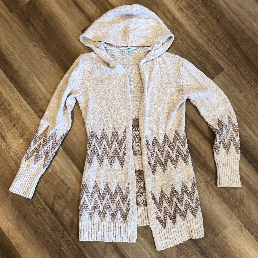 Long Hooded Cream Sweater